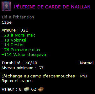 Pèlerine de garde de Naillan