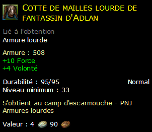 Cotte de mailles lourde de fantassin d'Adlan