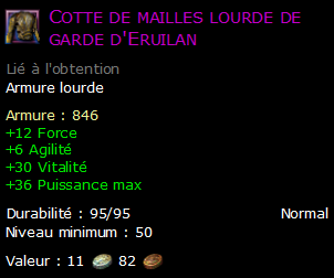 Cotte de mailles lourde de garde d'Eruilan