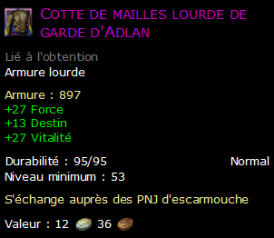 Cotte de mailles lourde de garde d'Adlan