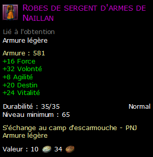 Robes de sergent d'armes de Naillan