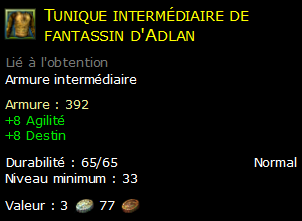 Tunique intermédiaire de fantassin d'Adlan