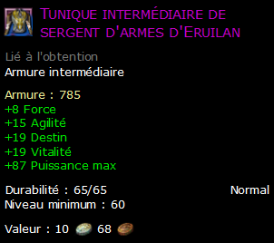 Tunique intermédiaire de sergent d'armes d'Eruilan