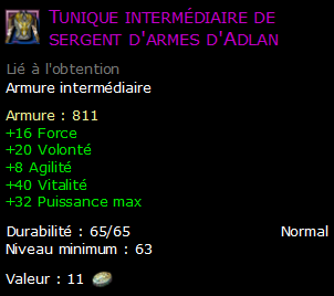 Tunique intermédiaire de sergent d'armes d'Adlan
