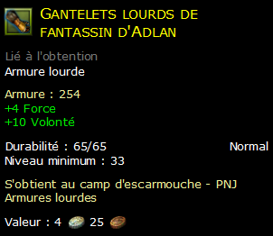 Gantelets lourds de fantassin d'Adlan