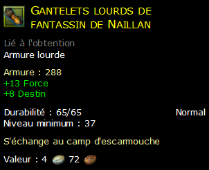 Gantelets lourds de fantassin de Naillan