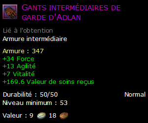 Gants intermédiaires de garde d'Adlan