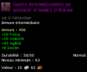 Gants intermédiaires de sergent d'armes d'Adlan