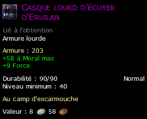 Casque lourd d'écuyer d'Eruilan