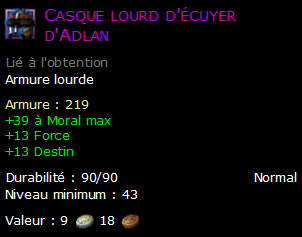 Casque lourd d'écuyer d'Adlan