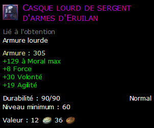 Casque lourd de sergent d'armes d'Eruilan