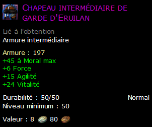 Chapeau intermédiaire de garde d'Eruilan