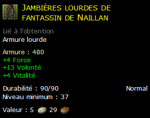 Jambières lourdes de fantassin de Naillan