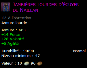 Jambières lourdes d'écuyer de Naillan