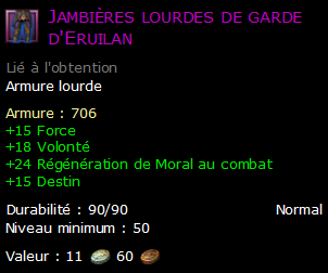 Jambières lourdes de garde d'Eruilan