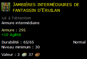 Jambières intermédiaires de fantassin d'Eruilan