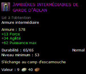 Jambières intermédiaires de garde d'Adlan