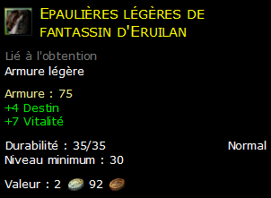 Epaulières légères de fantassin d'Eruilan