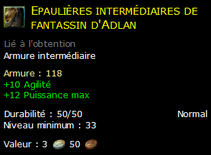 Epaulières intermédiaires de fantassin d'Adlan