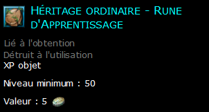 Héritage ordinaire - Rune d'Apprentissage