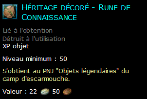 Héritage décoré - Rune de Connaissance