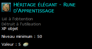 Héritage élégant - Rune d'Apprentissage