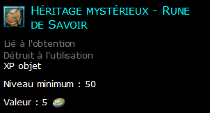 Héritage mystérieux - Rune de Savoir