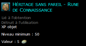 Héritage sans pareil - Rune de Connaissance