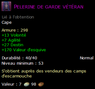 Pelerine de garde vétéran