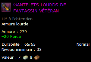 Gantelets lourds de fantassin vétéran