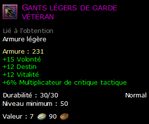 Gants légers de garde vétéran