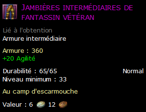 Jambières intermédiaires de fantassin vétéran