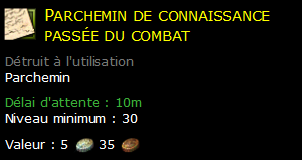 Parchemin de connaissance passée du combat