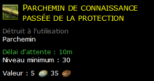 Parchemin de connaissance passée de la protection