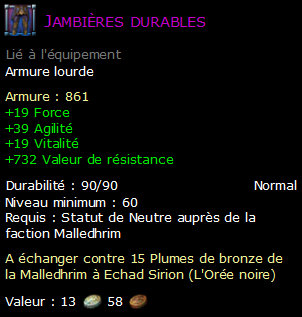 Jambières durables