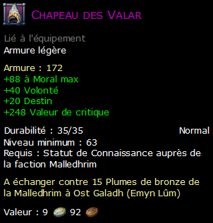 Chapeau des Valar