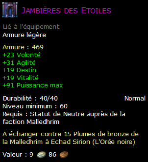 Jambières des Etoiles