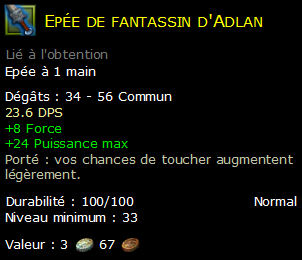 Epée de fantassin d'Adlan