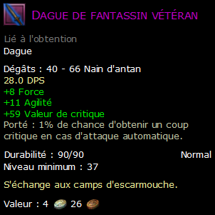 Dague de fantassin vétéran