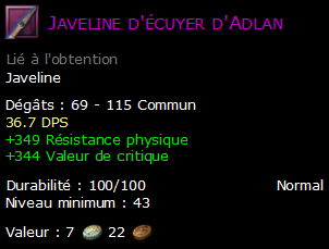 Javeline d'écuyer d'Adlan