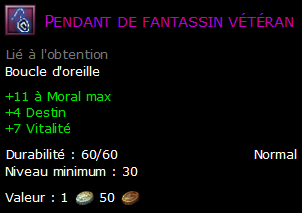 Pendant de fantassin vétéran