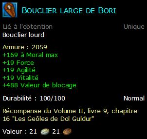 Bouclier large de Bori