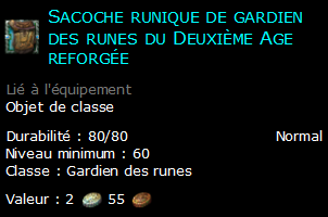 Sacoche runique de gardien des runes du Deuxième Age reforgée