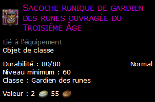 Sacoche runique de gardien des runes ouvragée du Troisième Âge