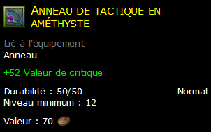 Anneau de tactique en améthyste