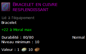 Bracelet en cuivre resplendissant