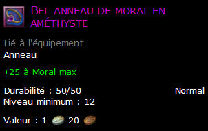 Bel anneau de moral en améthyste