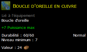 Boucle d'oreille en cuivre