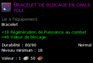 Bracelet de blocage en opale poli