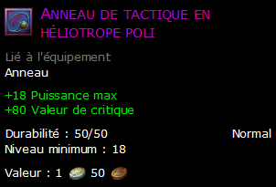 Anneau de tactique en héliotrope poli